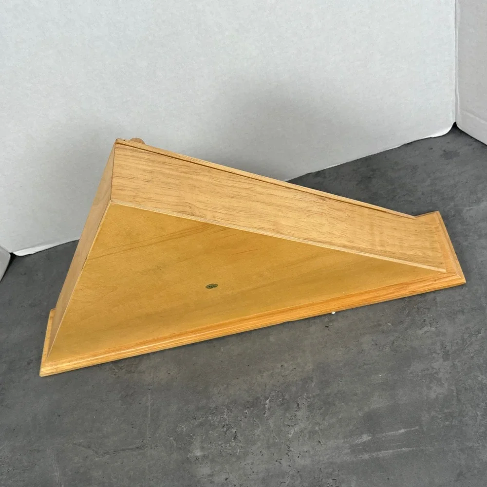 Wooden Triangle Flag Display Case Shadow Box Glass‎ Front Like New Open Box